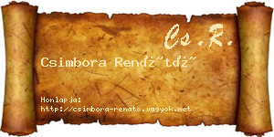 Csimbora Renátó névjegykártya